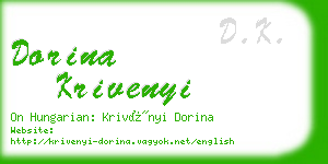 dorina krivenyi business card